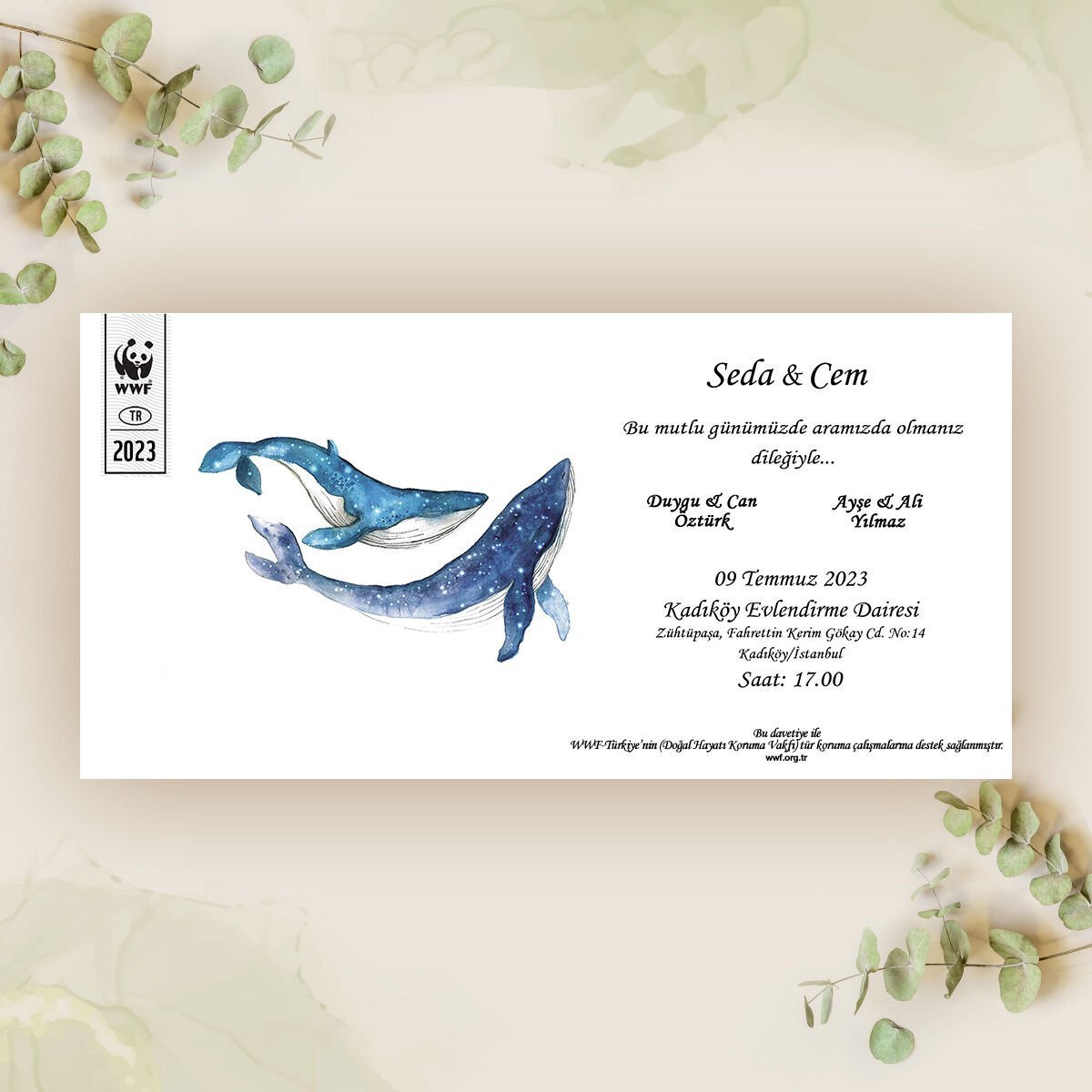 Balina Temalı Davetiye