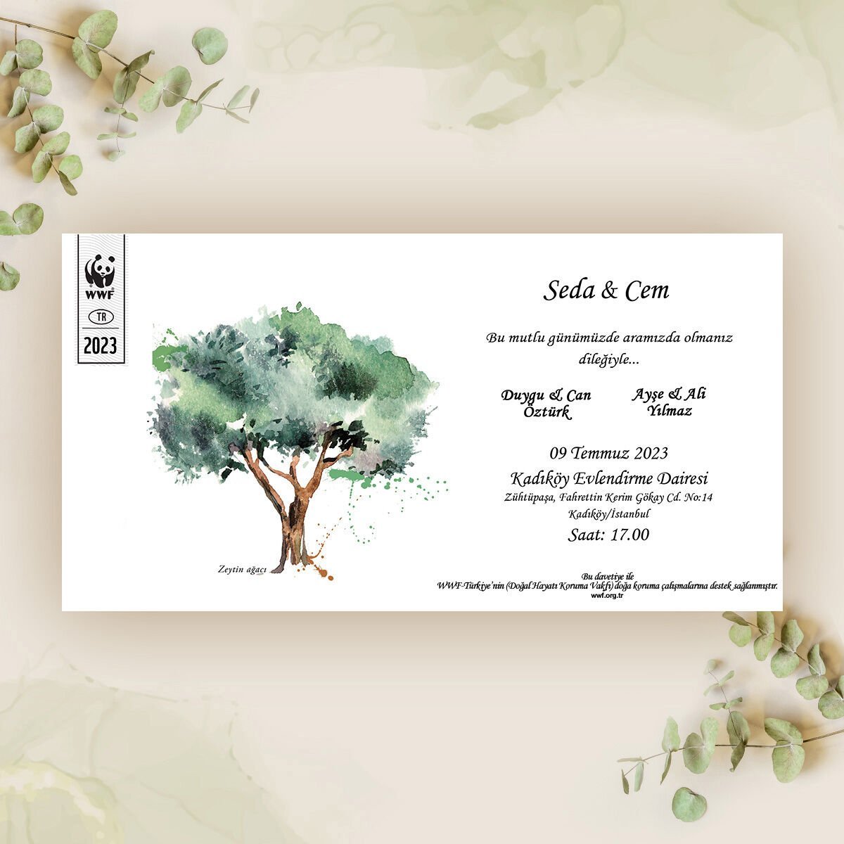 Zeytin Ağacı Temalı Davetiye - 2