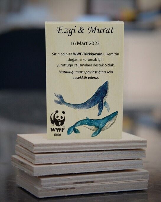 Balina Temalı Ahşap Magnet