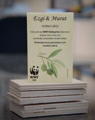 Zeytin Dalı Temalı Ahşap Magnet