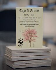 Erguvan Ağacı Temalı Ahşap Magnet