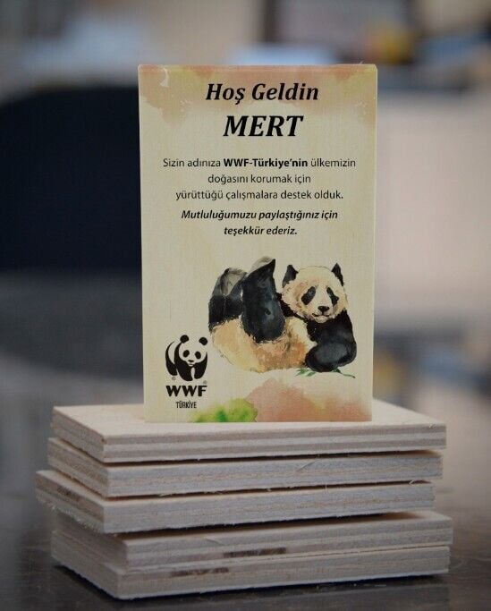 Panda Temalı Ahşap Magnet