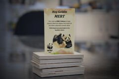 Panda Temalı Ahşap Magnet