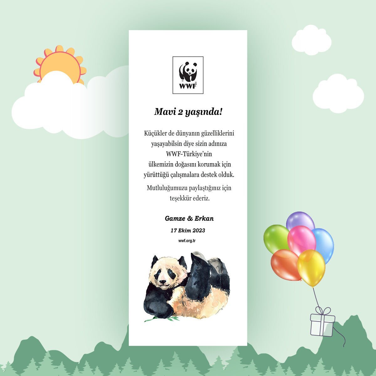 Panda Temalı Kitap Ayracı