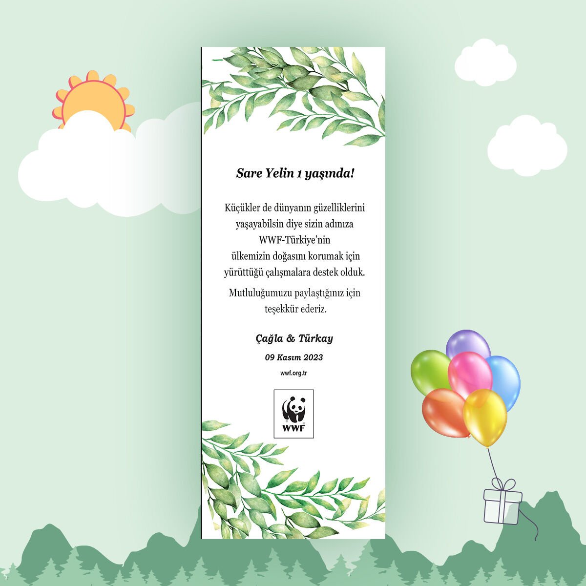 Yaprak Temalı Kitap Ayracı