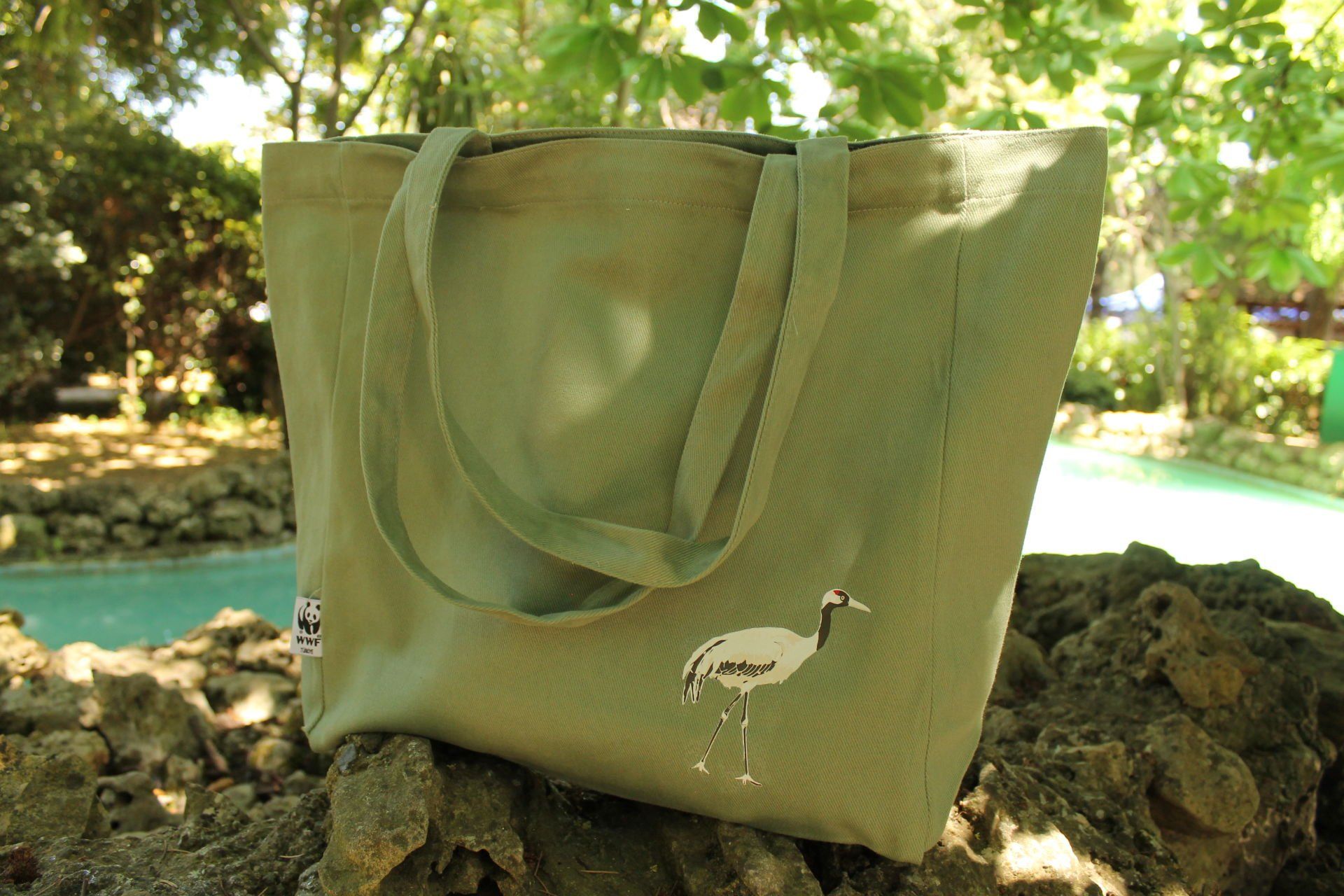 Kanvas Turna Temalı Kol Çantası