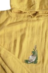 Müslin Ördek Nakışlı Sarı Panço