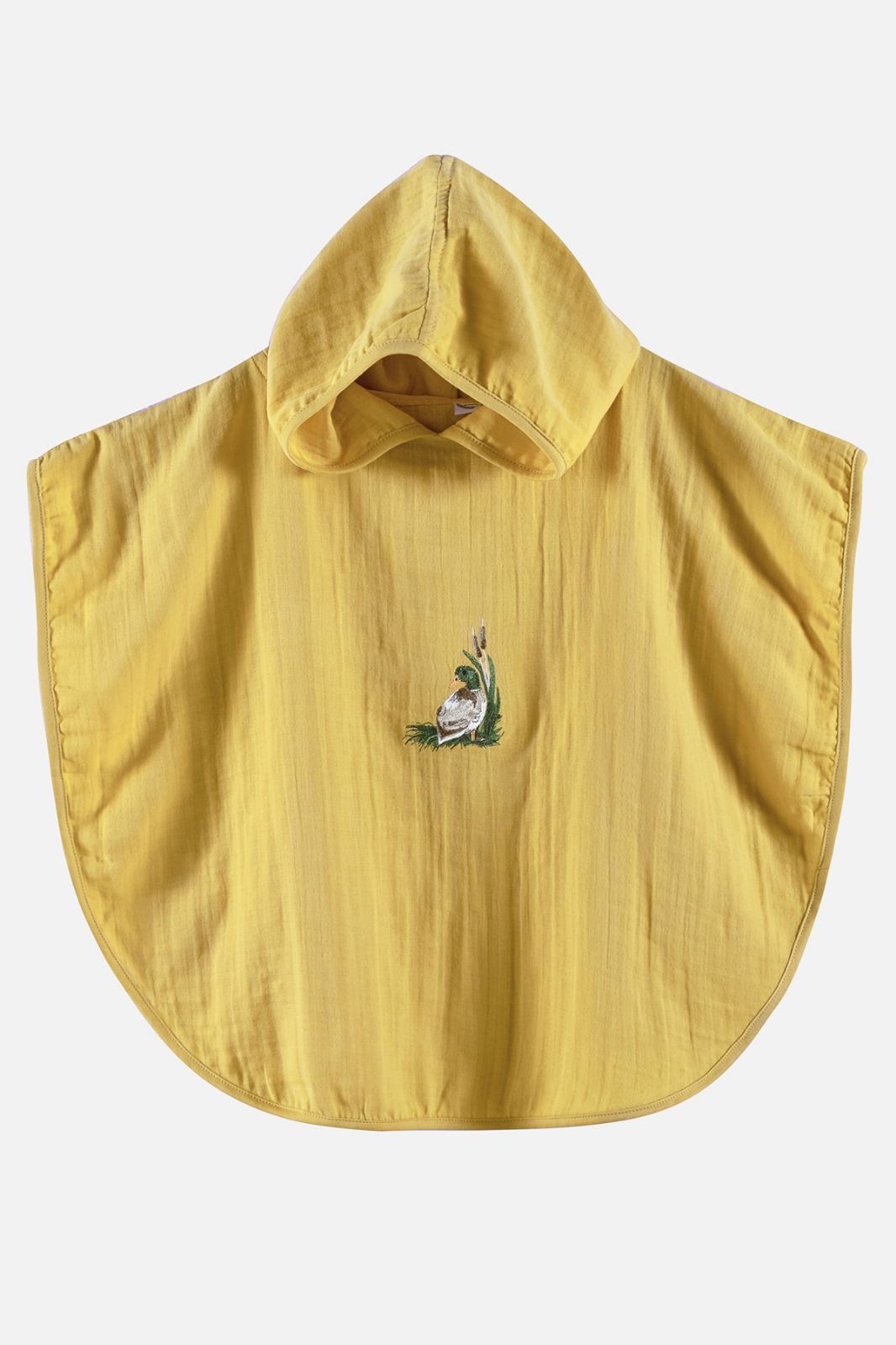 Müslin Ördek Nakışlı Sarı Panço