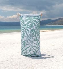 Monstera Temalı Yeşil Peştemal