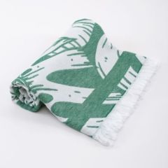 Monstera Peştemal Yeşil/Beyaz