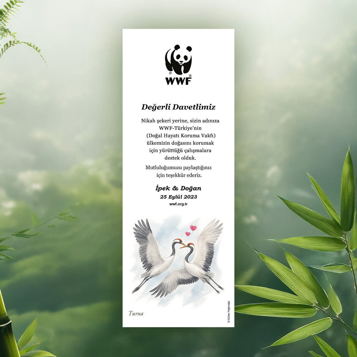 Turna Temalı Kitap Ayracı