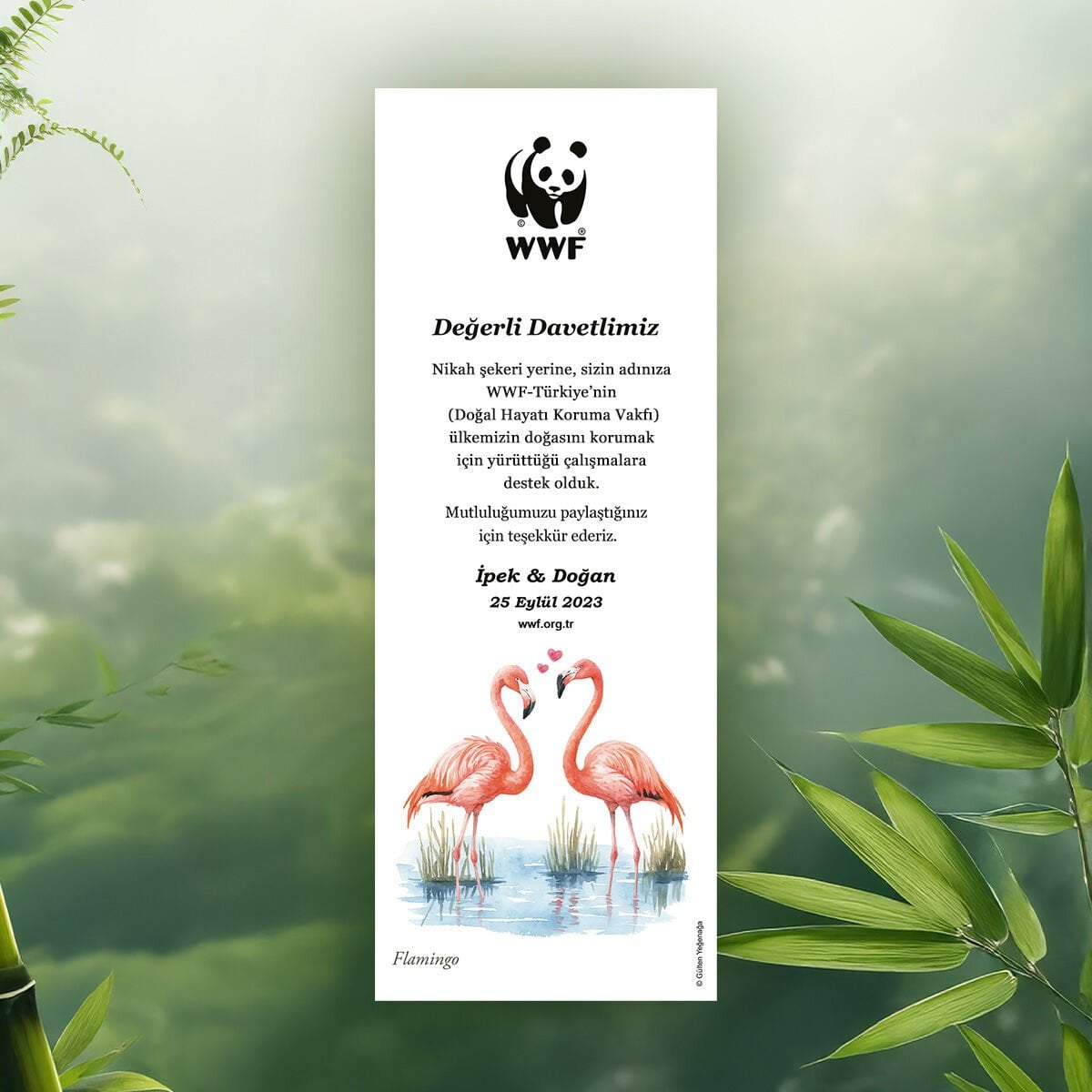 Flamingo Temalı Kitap Ayracı