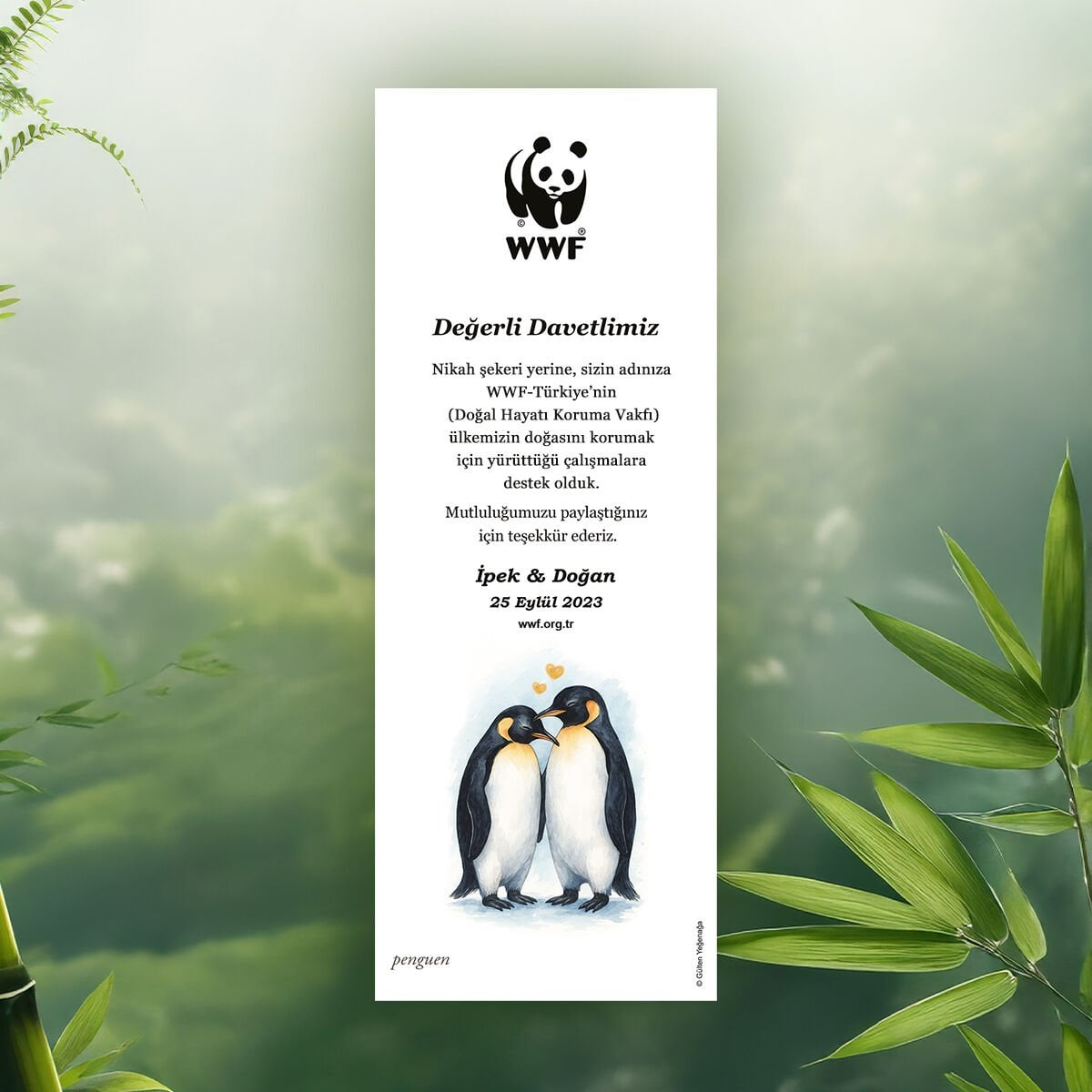Penguen Temalı Kitap Ayracı