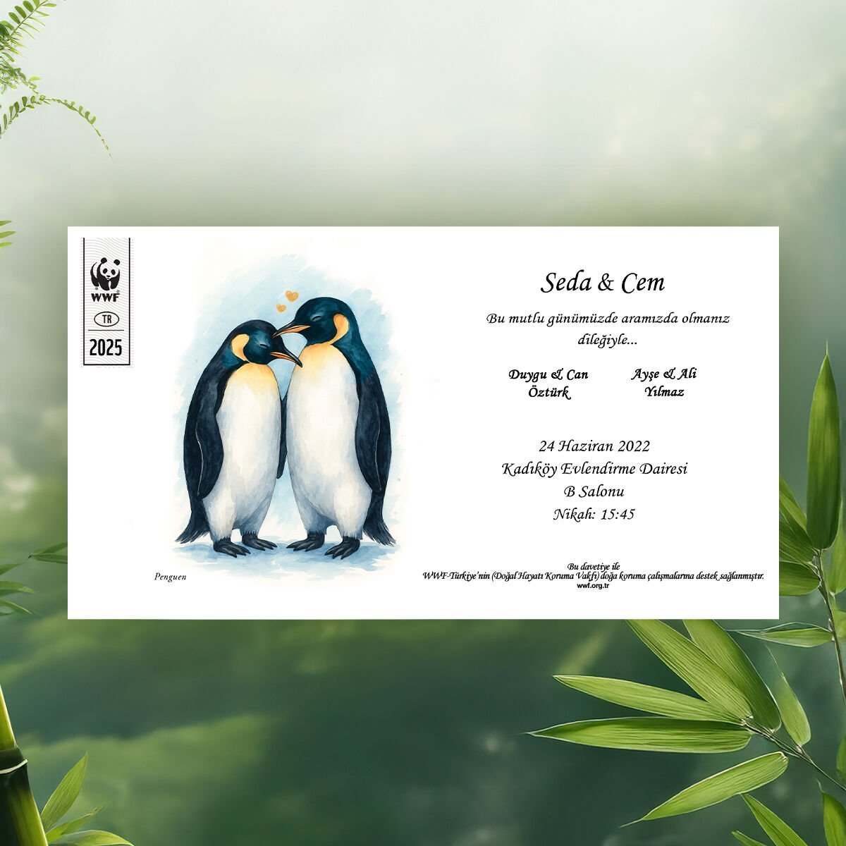 Penguen Temalı Davetiye - 2