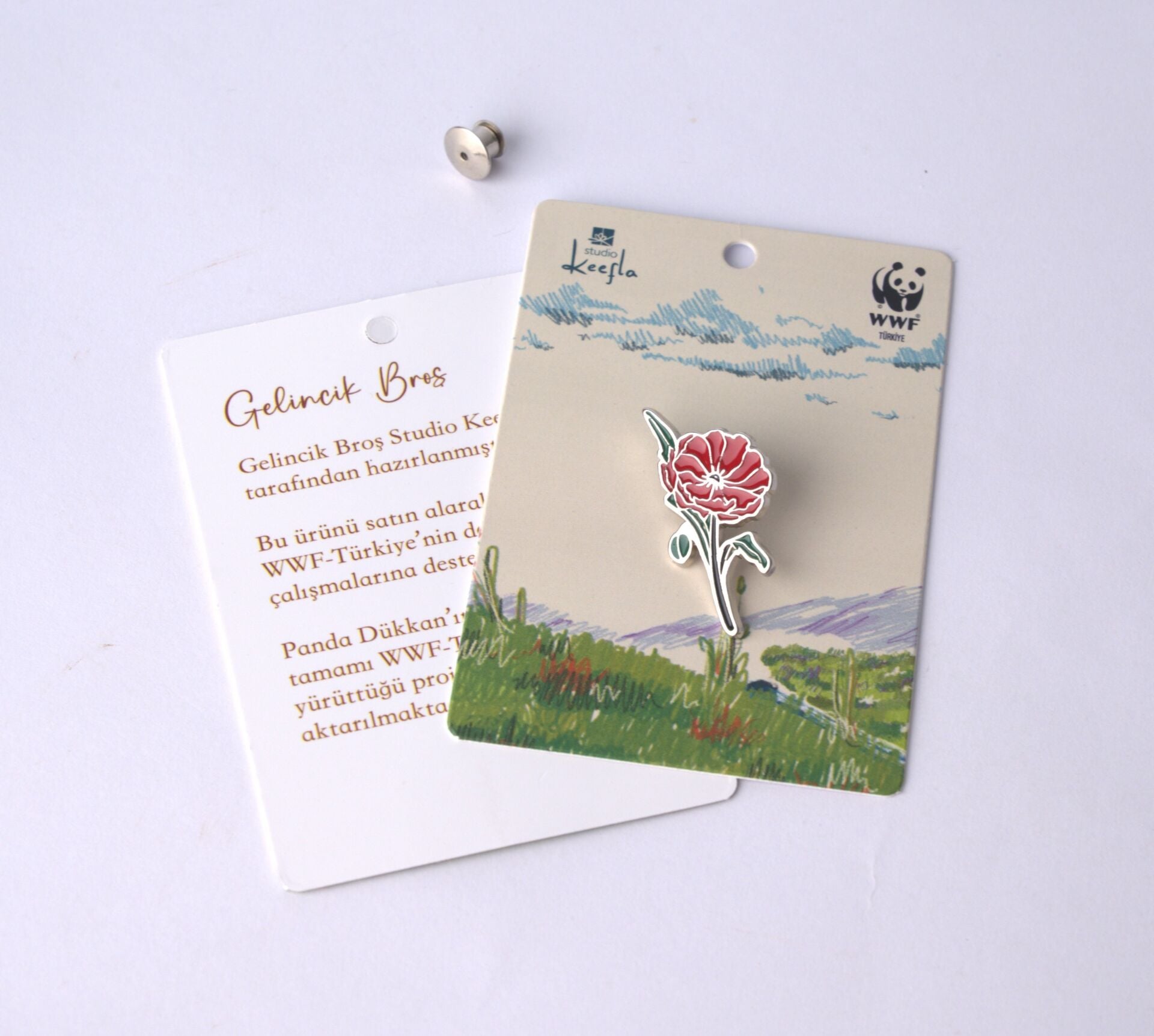 Gelincik Temalı Broş