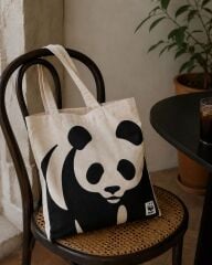 Panda Temalı Bez Çanta